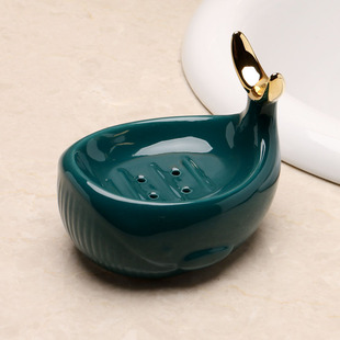 肥皂盒沥水陶瓷香皂盒浴室免打吼皂碟生间洗衣皂