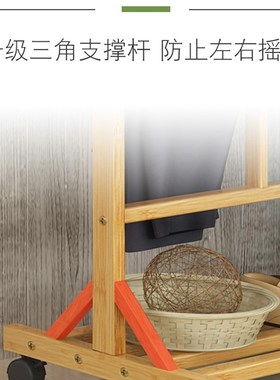 衣架落地卧室实木单杆式现代家用多功能韩式经济型衣帽架