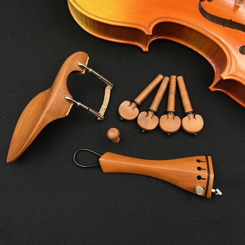 一枣木中提琴,镶嵌乌木圈,腮托/琴轴/尾柱/拉弦板