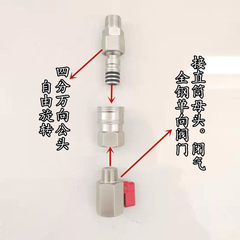 大风炮快速接头三通外丝快速快插铜气动工具配件快速接头胶圈密封