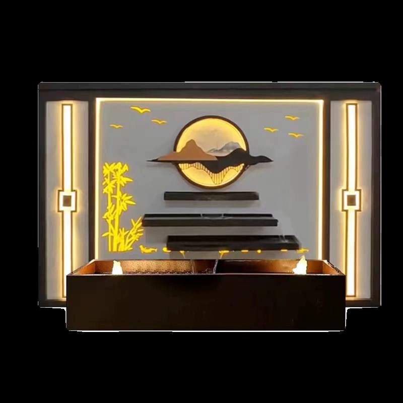 定制庭院花园不锈钢水幕墙影壁墙 叠水瀑布玄关景观墙 不锈钢屏风