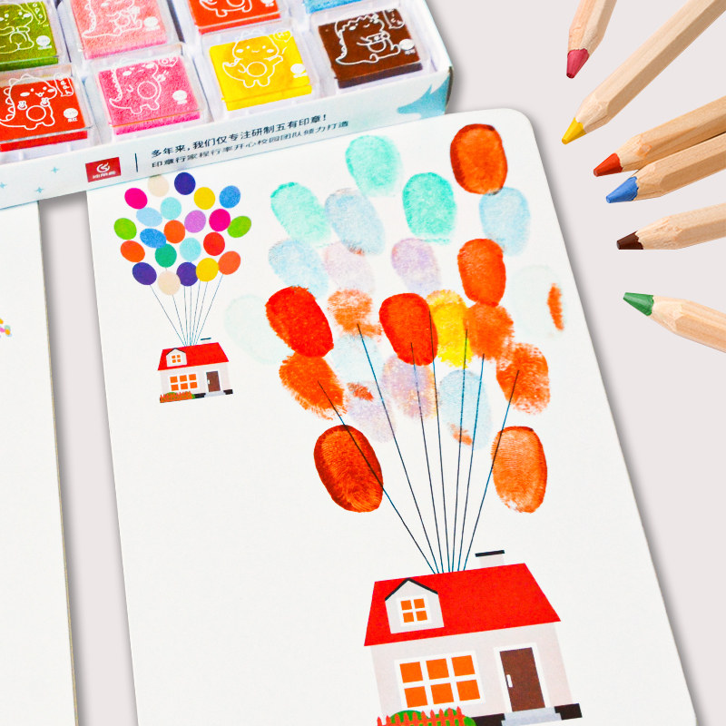 儿童手指画装水洗无毒幼儿园宝宝涂鸦绘画颜料手印画2岁