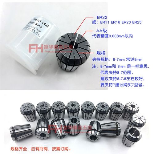 E2筒夹 铣床雕刻机夹头 E夹头 高精度弹性筒夹 E筒夹2mm