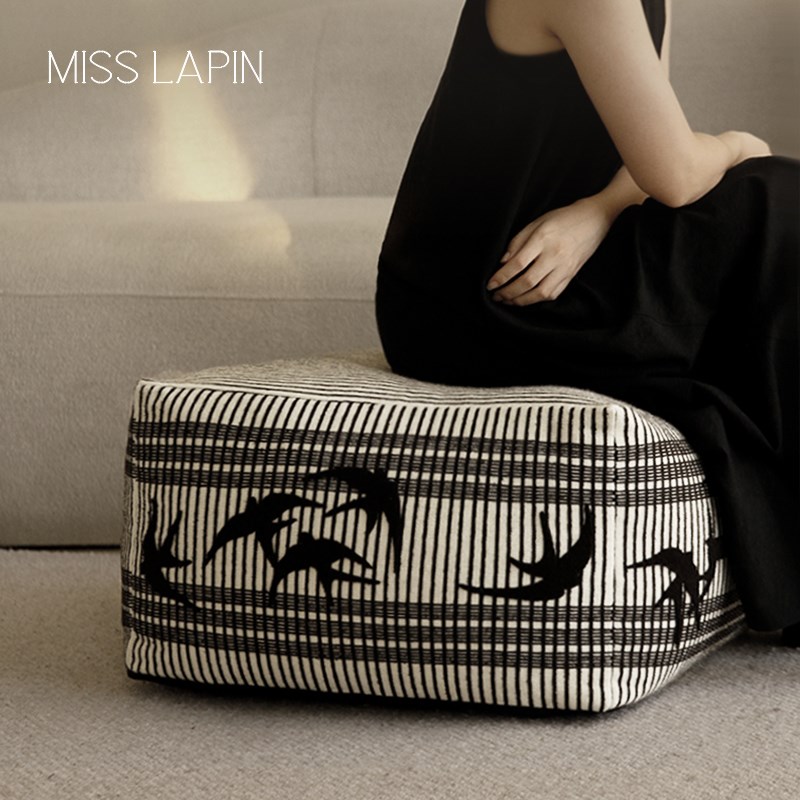 澜品燕南飞国潮中式坐墩 MILPIN客厅墩子蒲团坐垫凳沙发垫