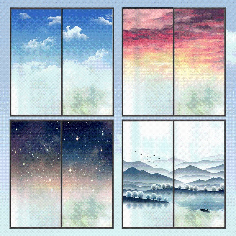 星空窗户玻璃贴纸卫生间玻璃贴膜防窥防走光窗纸落地窗磨砂纸窗贴