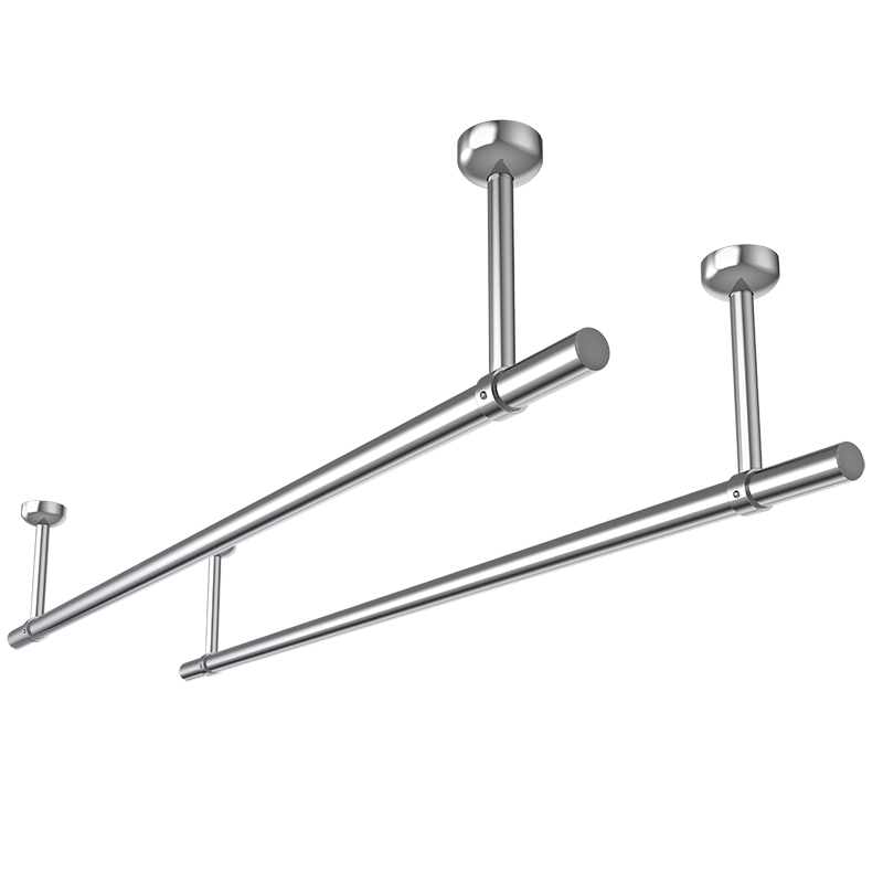 晾衣杆阳台顶装不锈钢单杆家用打孔晒衣杆固定式晾衣架侧装凉衣捍