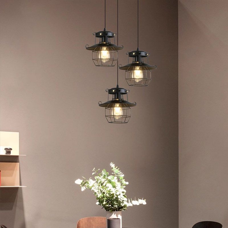L复古工业风酒吧铁艺吊灯咖啡厅创意吧台防爆笼子装饰灯饰,家装灯饰光源,餐厅吊灯,淘宝优惠券,粉丝福利购,淘宝优惠卷