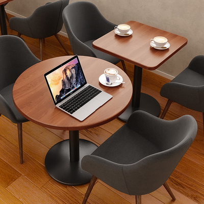 甜品奶茶店小吃店卡座圆形咖啡桌洽谈桌子题西酒吧吧方桌