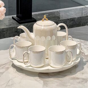 待客新款 高档茶壶结婚礼品家用客厅茶杯茶具套装 2024轻奢陶瓷水杯