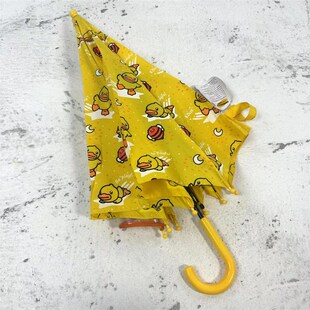 日系小新爱卡通小鸭子风格 自动超轻儿童防风防雨长柄伞女