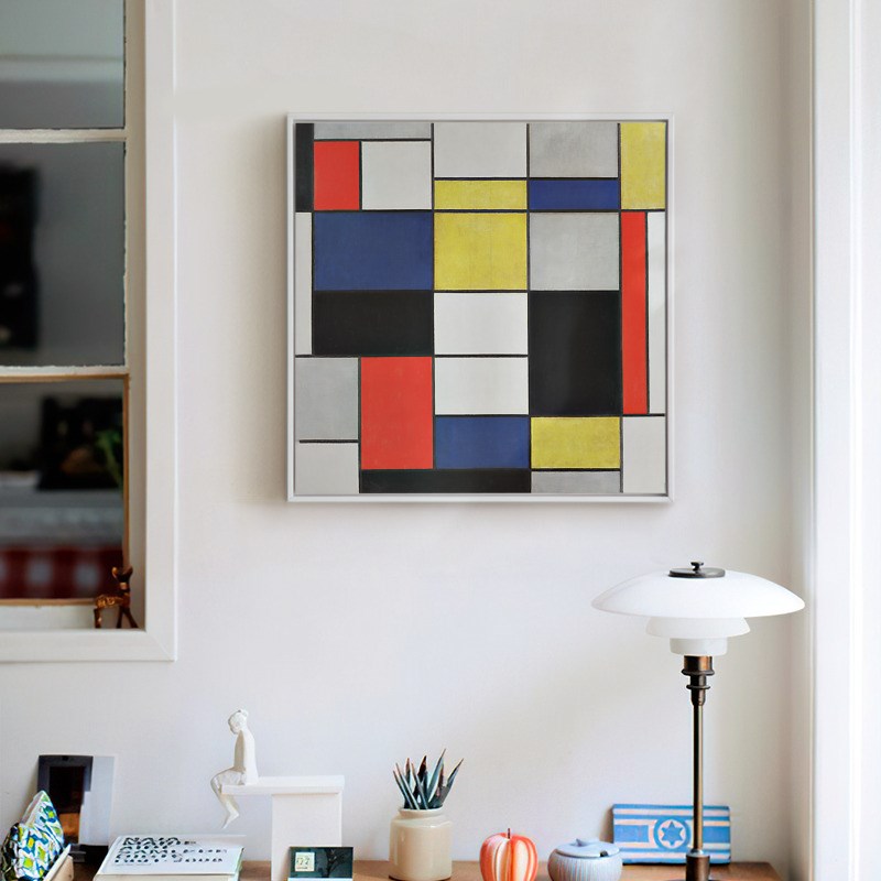 上品印画 蒙德里安代表作11幅 抽象玄关走廊过道楼梯装饰画挂画