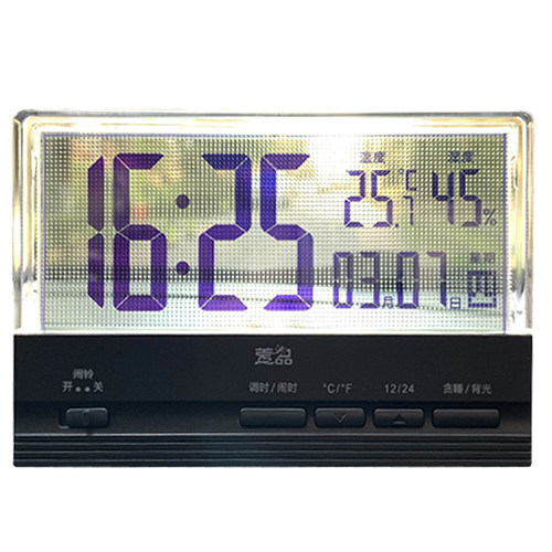 车载时钟温度计夜光车内温湿度计汽车车用时间显示器电子钟表