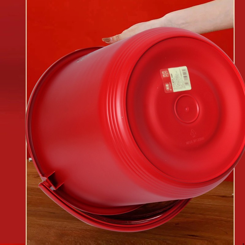 塑料家用大号红色乔迁婚庆结婚用品红桶带盖喜桶水桶手提陪嫁米桶