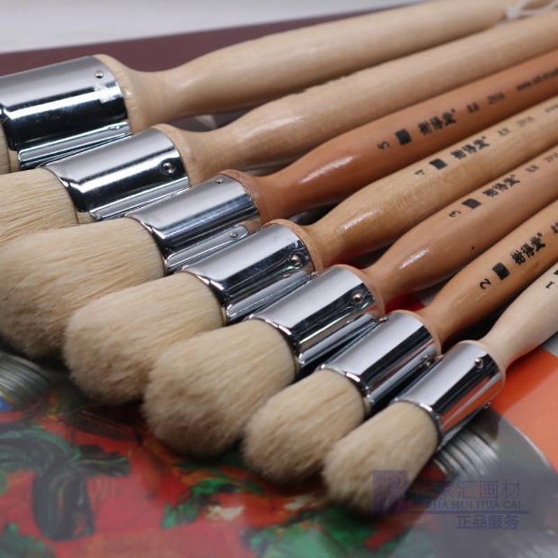 榭得堂29猪鬃毛画墩 大号加厚圆头油画笔 厚重 厚涂画法油画笔