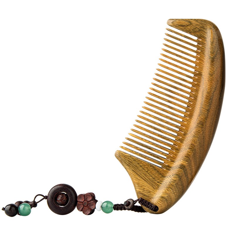 非遗常州梳篦邢粮木艺海豚鱼梳檀木梳便携宽齿木梳子家用送礼梳头