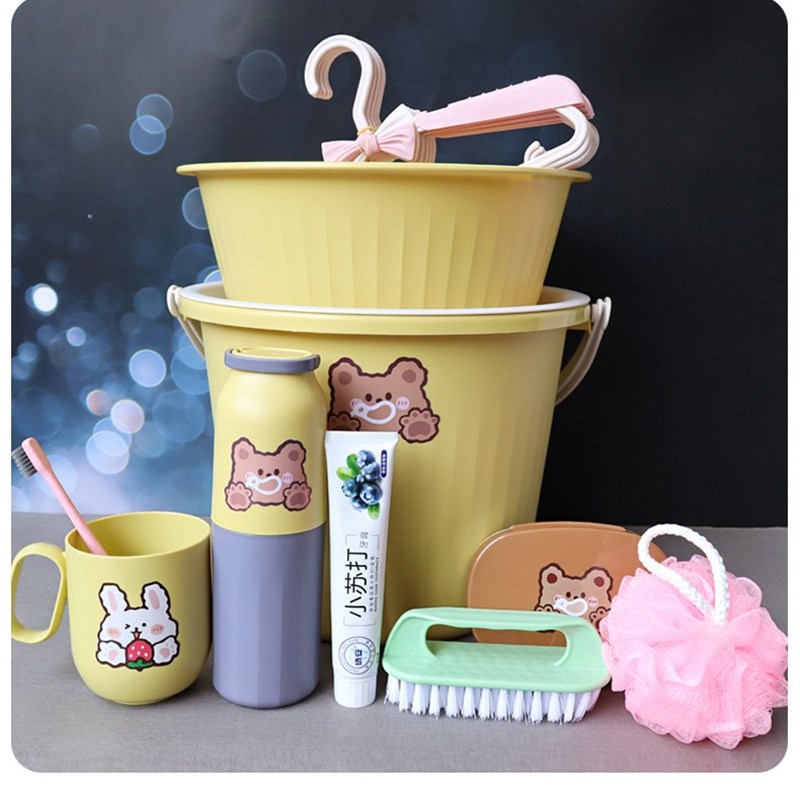 水桶学生宿舍用手提桶塑料带盖加厚洗衣脸盆桶装住校生洗漱用品