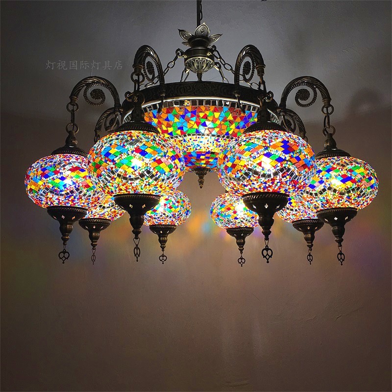 欧式复古浪漫客厅别墅特色咖啡馆西酒店手工枝型玻璃吊灯,家装灯饰光源,客厅吊灯,淘宝优惠券,粉丝福利购,淘宝优惠卷