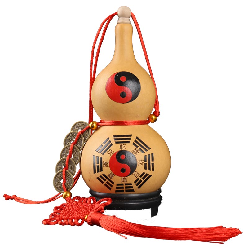 天然葫芦摆件特大巨型大号口宝葫芦挂件五帝钱横梁压顶口葫芦