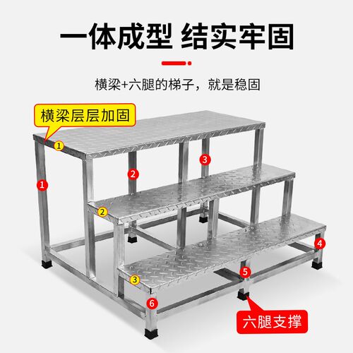 工业踏步梯商业用梯子平台梯铁台阶梯两步货梯铁梯子登梯