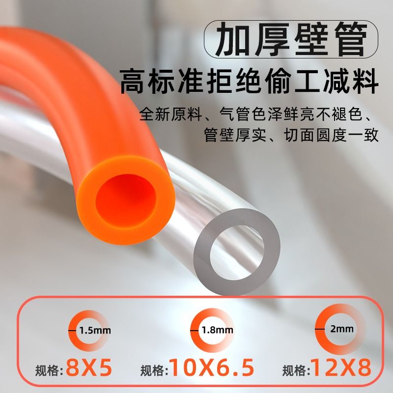 PU空压机气管软管气泵木工高压汽修风管气带汽线快速接头mm