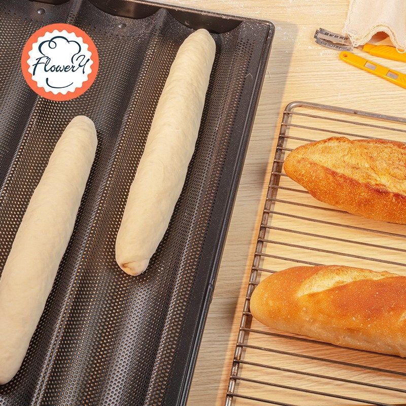 风和日丽槽槽槽法棍面包模具沾 法式波浪烤盘长棍条烘焙商用