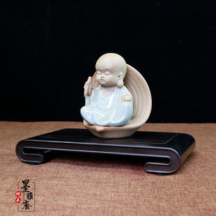 红木书卷底座黑檀实木紫砂壶工艺品文玩玉器茶宠木雕底托