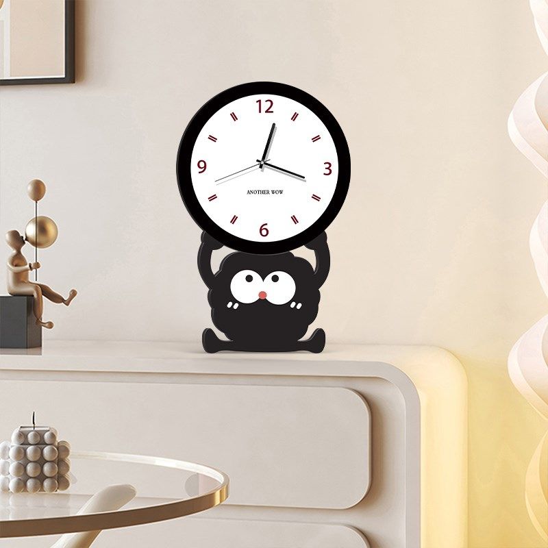 卡通创意桌面时钟小爱静音钟表客厅玄关柜座钟台钟摆台式,家居饰品,台钟/闹钟,淘宝优惠券,粉丝福利购,淘宝优惠卷
