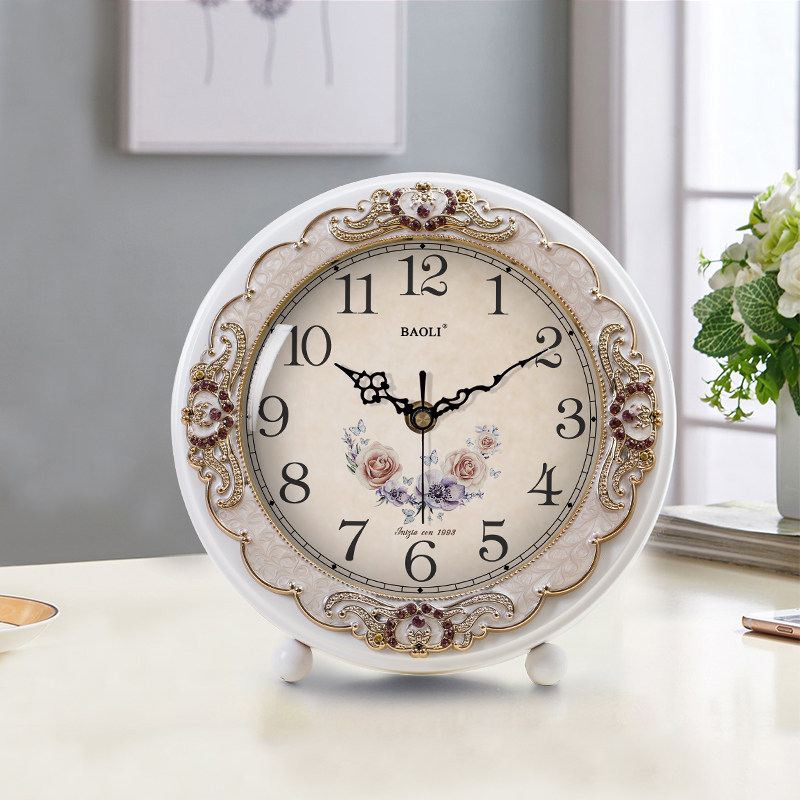 欧式客厅座钟电视柜酒柜摆件床头台钟实木现代装饰个性简约坐钟