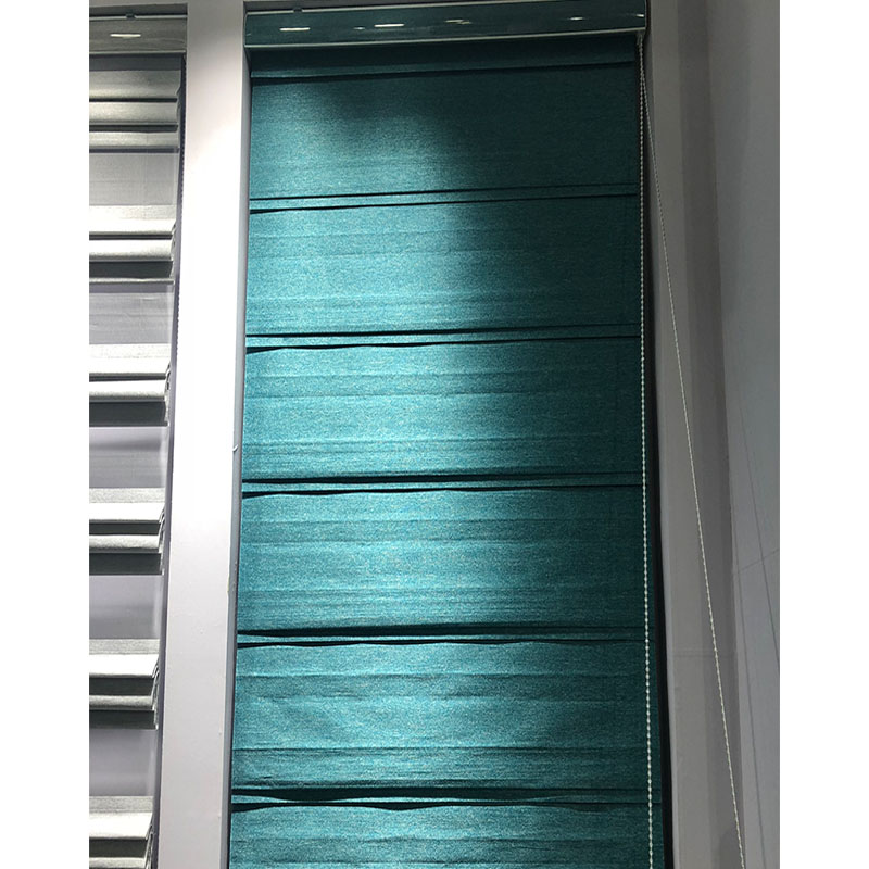 防水孔雀帘纯色遮光窗帘升降拉帘罗幔折叠调光半透阳台卫生间卷帘