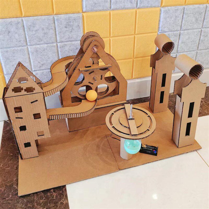 创意自制未来城市交通手工材料包儿童废物利用纸板科学小制作diy