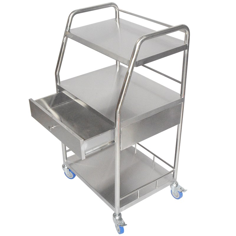 加厚不锈钢器械台麻醉柜换药车麻醉车器械车治疗车小推车美容车