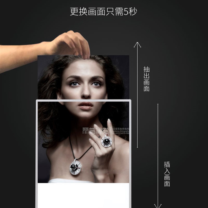 1cm窄边玻璃超薄灯箱led发光广告牌挂墙式室内电梯海报广告人阿齐