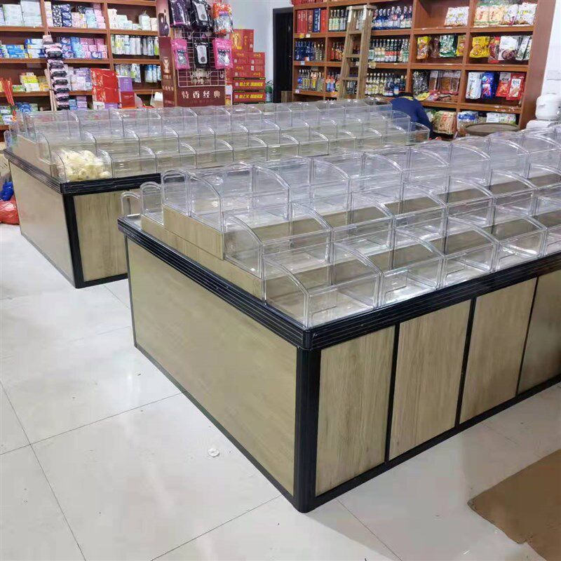 超市货架展示架中岛柜散货散称零食货架促销糖果架干货架子水果