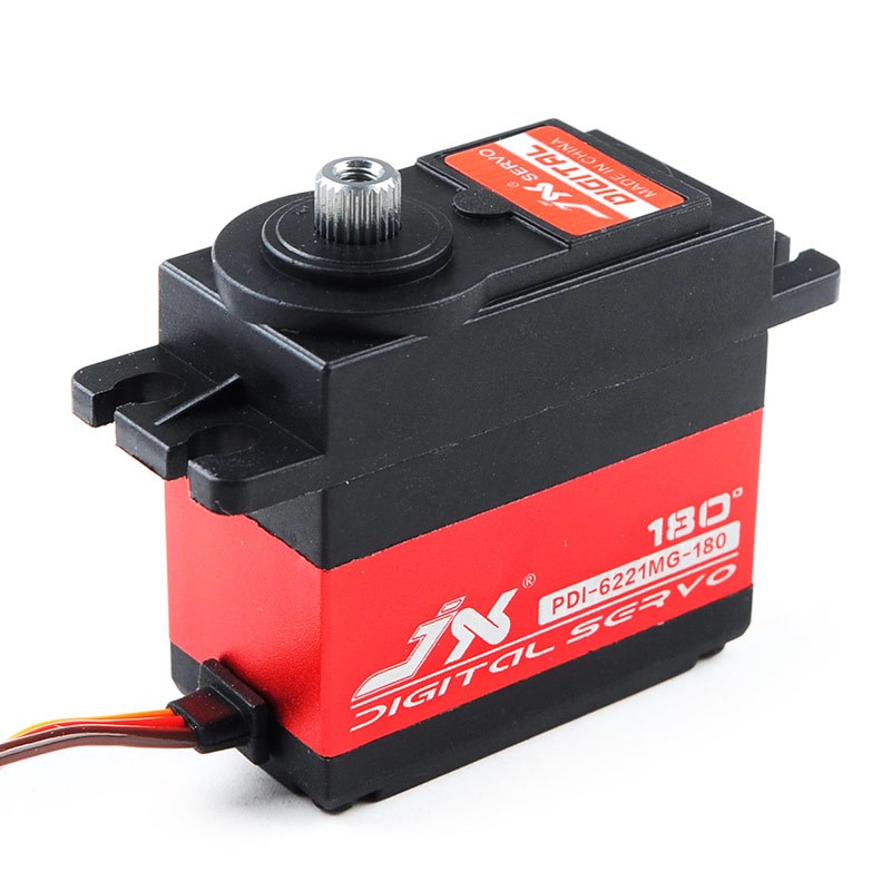 JX6221 20KG大扭矩金属齿120 180车船机器人航模防水数字舵机