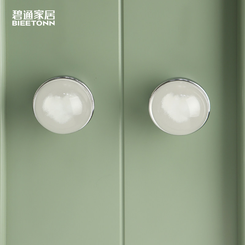 碧通创意云絮水晶整体门拉手奶油风爱心单银色抽屉现代把手