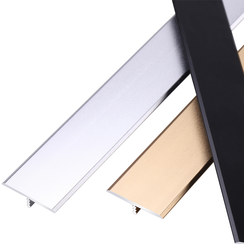 铝合金T型收边条压条收口条哑光黑钛金不锈钢装饰条金属门条