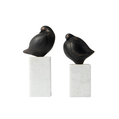 zon 现代金属大理石级感艺术品小鸟茶几橱柜装饰品