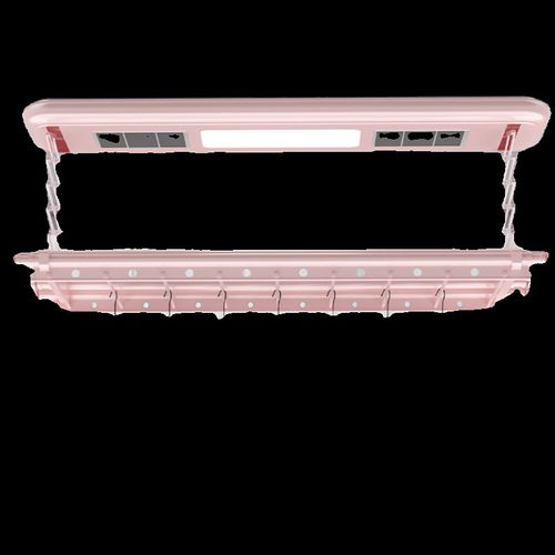 电动晒衣架遥控升降阳台家用晾衣杆藕粉色系奶油风智能自动晒衣架