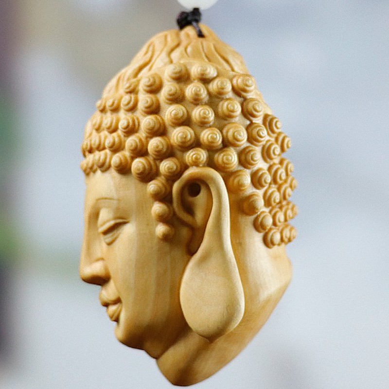 黄杨木雕佛魔一念之间吊坠把玩件手把件文玩人物天然汽车挂件