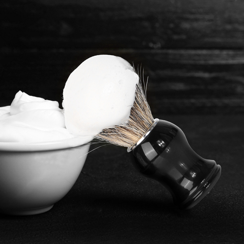 胡子刷男士刮胡子修面剃须泡沫刷塑料木柄猪鬃尼龙獾毛打泡刷