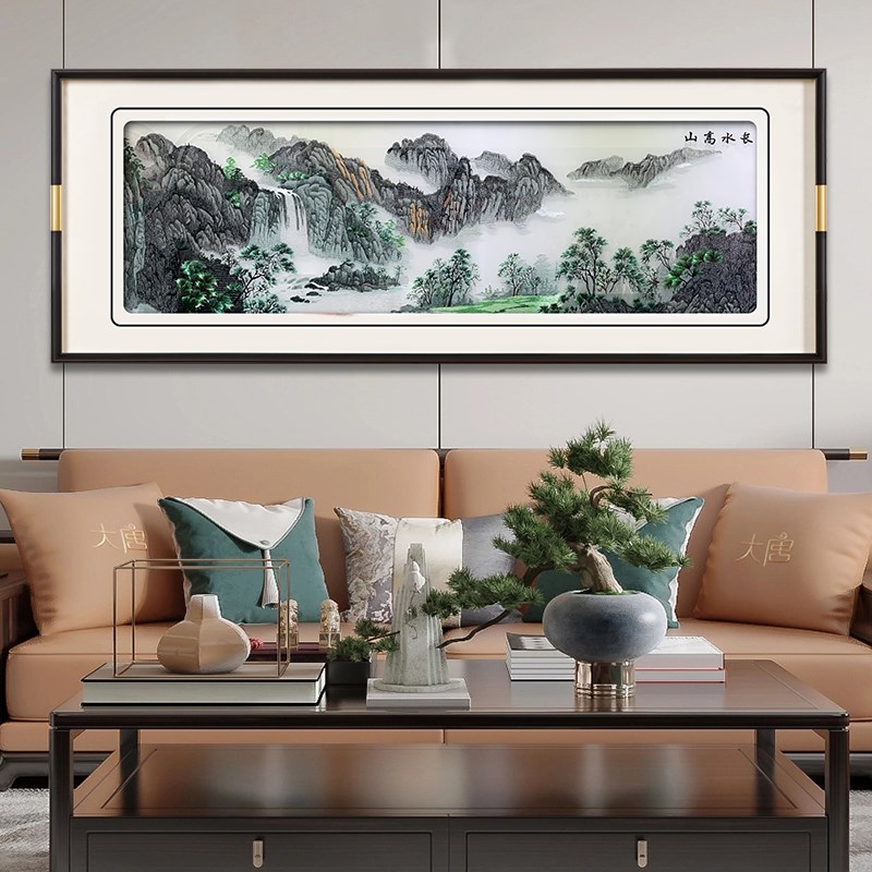 客厅挂画手工苏州刺绣成品新款鸿运当头壁画高端沙发背景墙装饰画图片