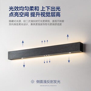 麦丹妮 客厅背景墙卧室床阅读壁灯洗墙长条形墙灯发光简
