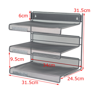 铁艺壁挂架挂墙式文件架三层横向资料架子办公用品文具桌面