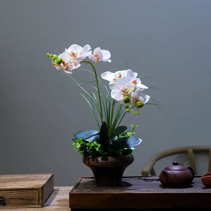 仿真手感蝴蝶兰小假客厅桌面玄关摆设装饰