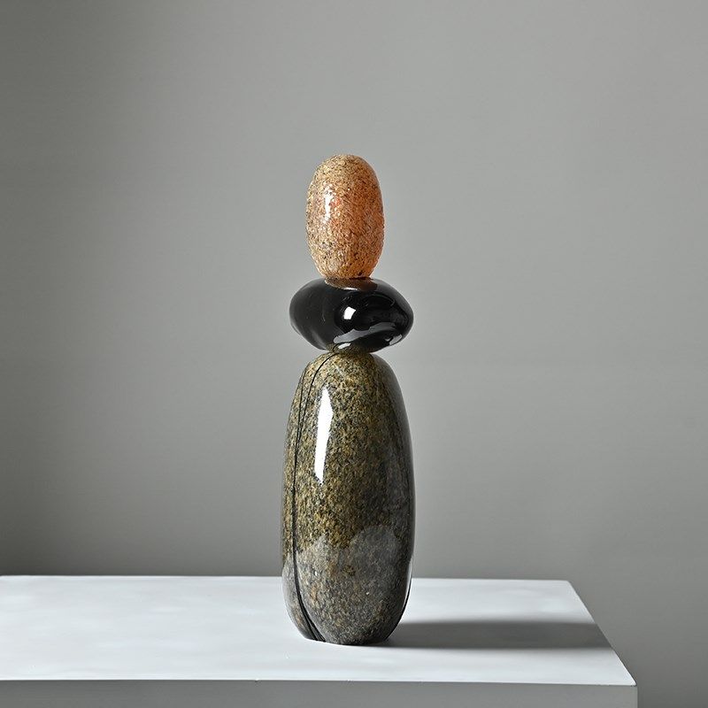 诧寂几何造型石头中古琉璃客厅茶几书柜台面装饰品样板间,家居饰品,装饰摆件,淘宝优惠券,粉丝福利购,淘宝优惠卷