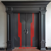 别墅大门防爆铸铝门锌合金仿铸铝门门四子母门仿铜防盗门