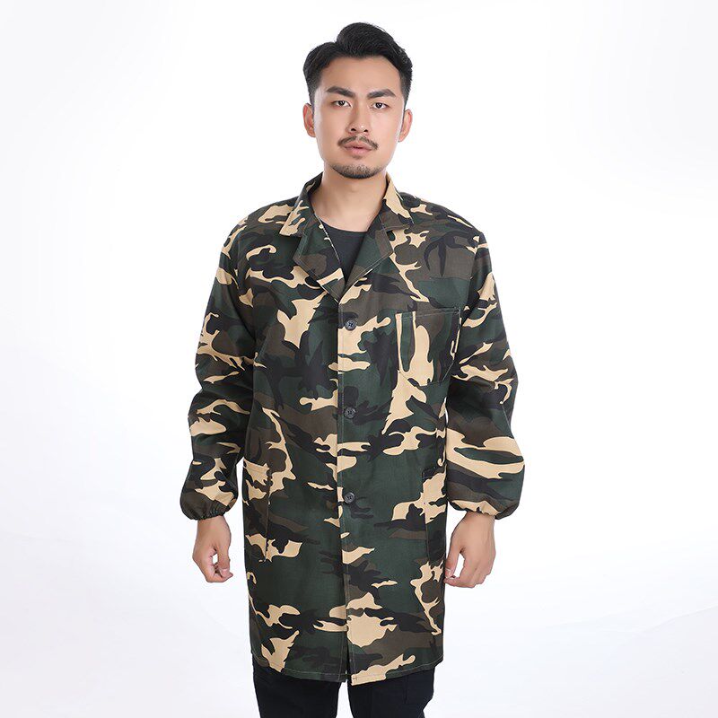 工作服大褂男干活穿劳保服耐磨围裙蓝大褂罩衣耐脏迷彩长袖搬运服