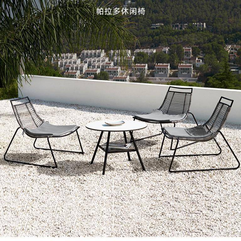 户外沙发庭院露天单人藤椅沙发休闲懒人藤编躺椅设计师室外阳台椅