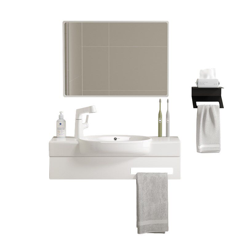 挂墙式一体陶瓷支架洗脸盆小户型卫生间超窄加长墙角挂壁式洗手盆