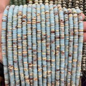 粉澳宝垫片圆片隔珠饰品 天然寿山石隔片散珠 算盘珠